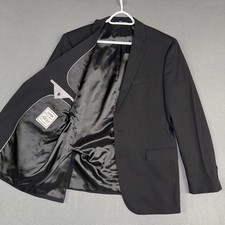 Jos A Bank 1905 Blazer Mens 43L Fit 42L Black Sport Coat Two Button Wool Blend