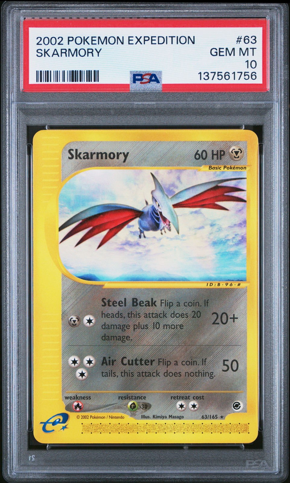 2002 Pokemon Expedition #63 Skarmory PSA 10 GEM MINT