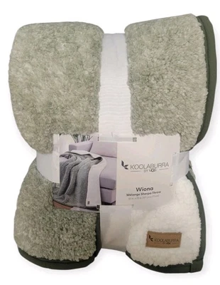 KOOKABURRA BY UGG Koolaburra by UGG Wiona Melange Sherpa Throw Blanket 50 x 70 Willow Green