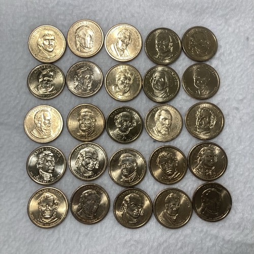 Lot 25 verschiedene Presidential Gold Tone Dollar (1 $) Münzen Nachlass Sammlung - Bild 3 von 3