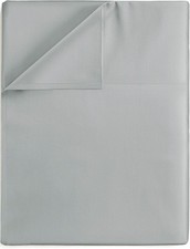 Good Sleep Bedding Queen Size Flat Sheet Only - Hotel Style Queen, Light Gray