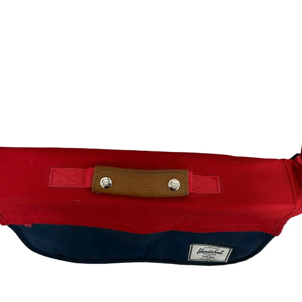 Herschel Supply Co. Bolso Mensajero Portátil Grande Rojo Azul Ajustable Foto 4 de 4
