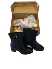 Fat Face Black Leather Boots UK 7