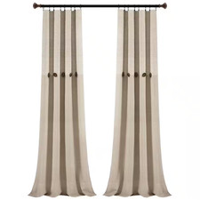 Linen Striped Rod Pocket Room Darkening Curtain - 40 In. W X 95 In. L Set of 2 