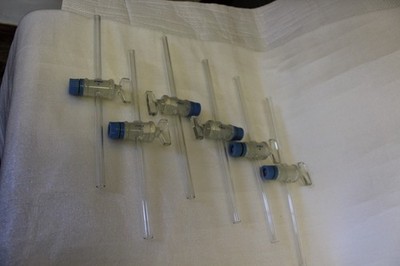 6 x Pyrex Glas Laborglasröhren 1cm Durchmesser x 26,5cm mit 8cm Glasschlüssel