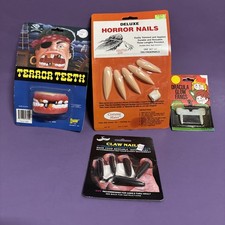 Vtg Halloween Monster Kit 80s 90s Vampire Fangs Imagineering Horror Nails NOS