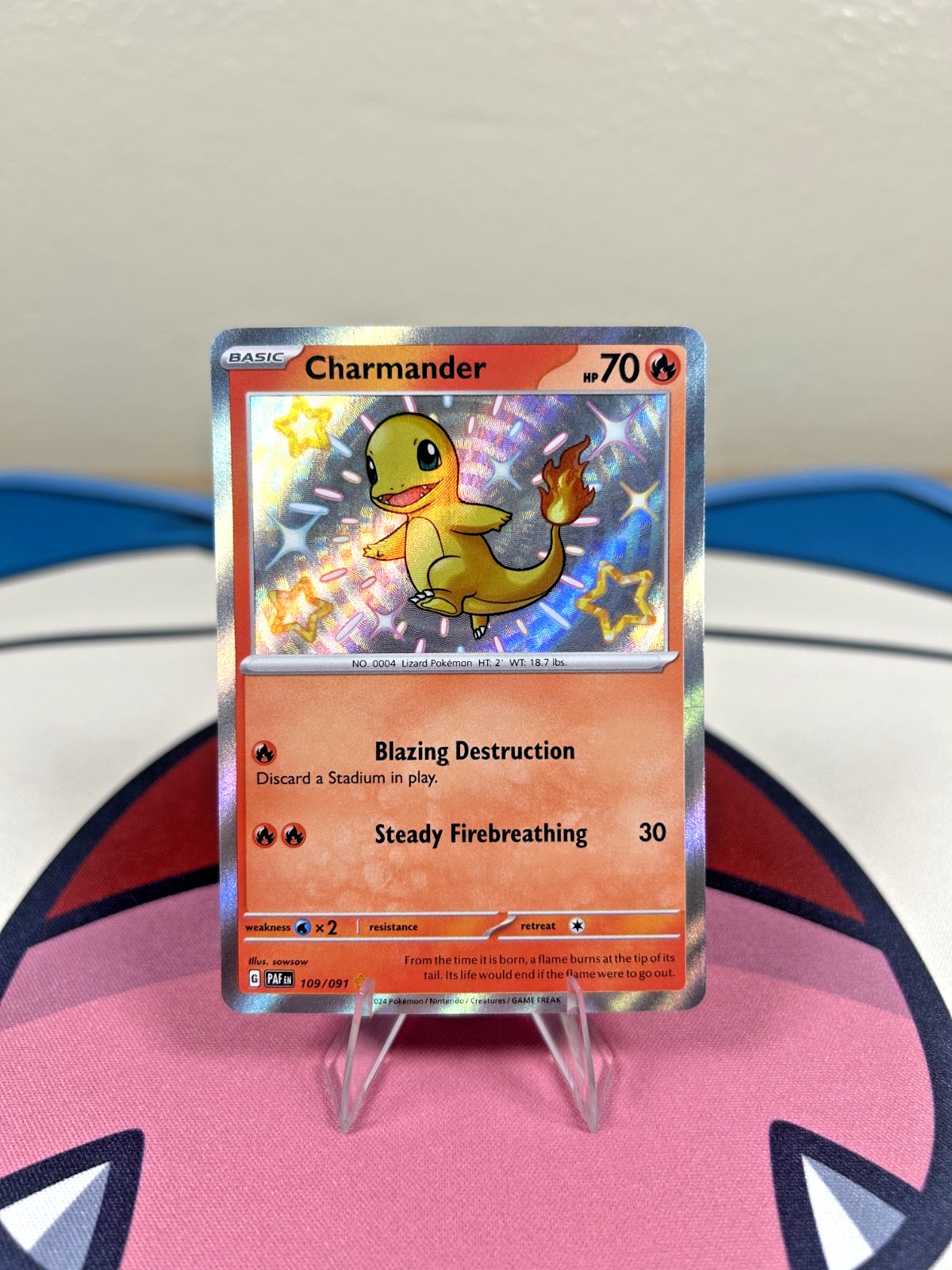 Pokemon TCG Charmander 109/091 Shiny Holo Rare Paldean Fates NM