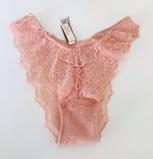NEW Victoria  s Secret DREAM ANGELS Brazilian Slip Panties-Pink Lace/Stones-Small
