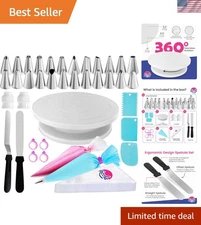Versatile 88-Piece Cake Decorating Kit: Turntable, Tips & Spatulas Included