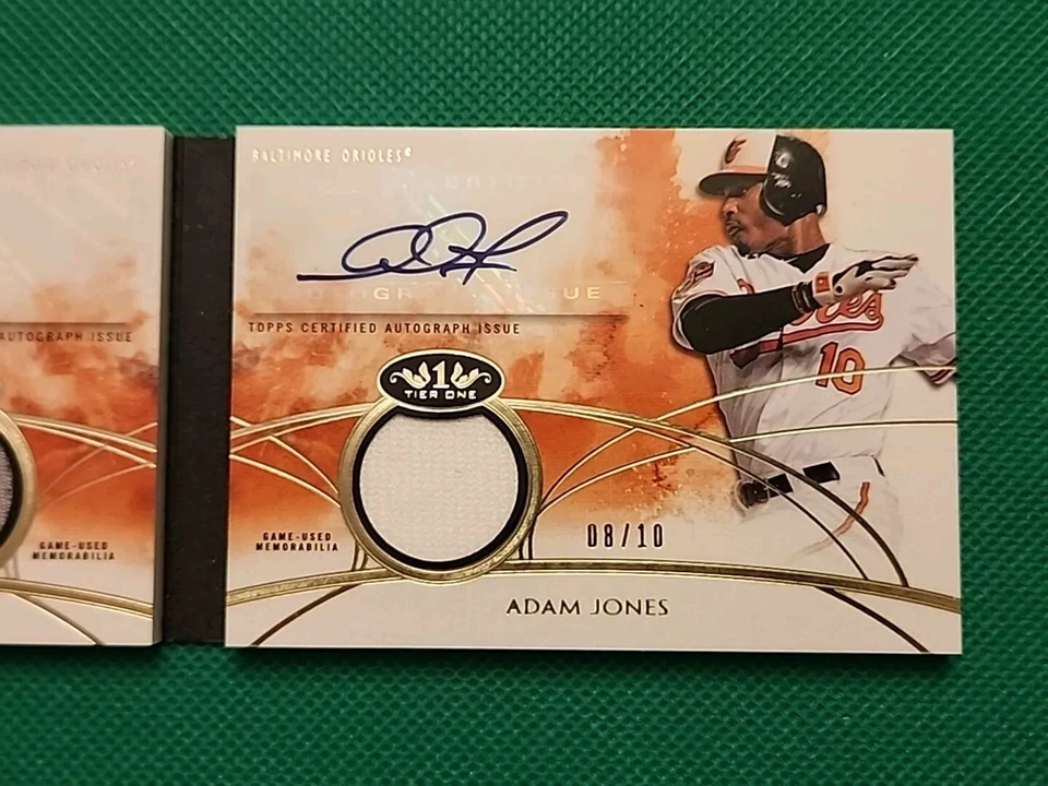 2014 Topps Béisbol Doble Auto Reliquia Manny Machado Adam Jones #8/10 Balt. Orioles Foto 3 de 4
