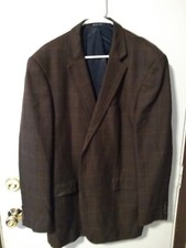 Nautica Superior Tailoring Imported Fabric Men's Brown Checked Two Button Sports