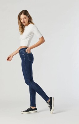 Mavi Alissa Dark Brushed Skinny Jeans High Rise Womens Size 27/32 NWT (026)