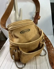 Mcguire Nicholas Top Grain Leather Tool Pouch W/leather Belt