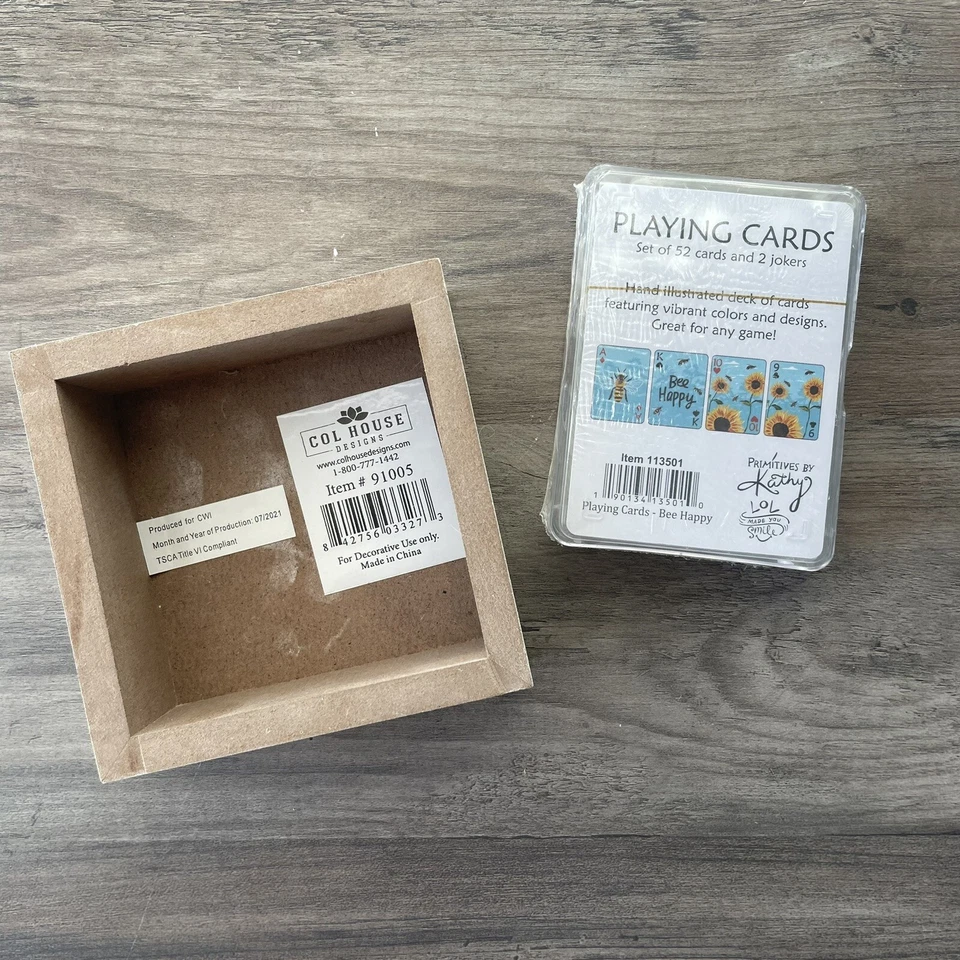 Primitives by Kathy Bee Kind Bundle Wooden Plaque Shelf Sitter & Playing Cards - Image 3 of 4