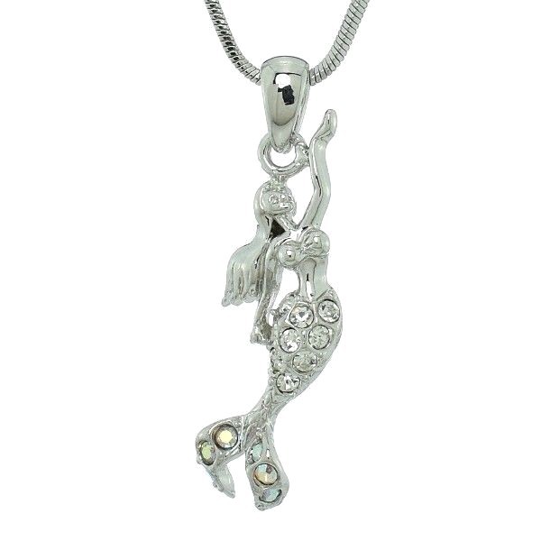 Swarovski Crystal Mermaid Pendant Necklace 18