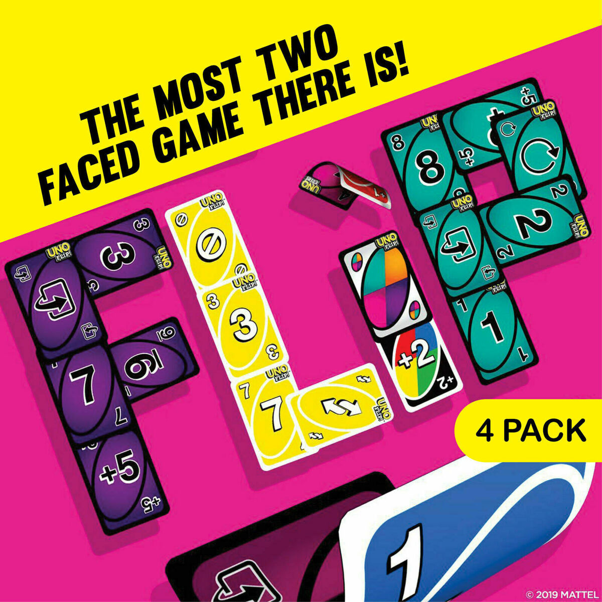 New UNO Flip Card Game By Mattel Games Flip The Deck Double Sided Cards  Sealed 887961751062