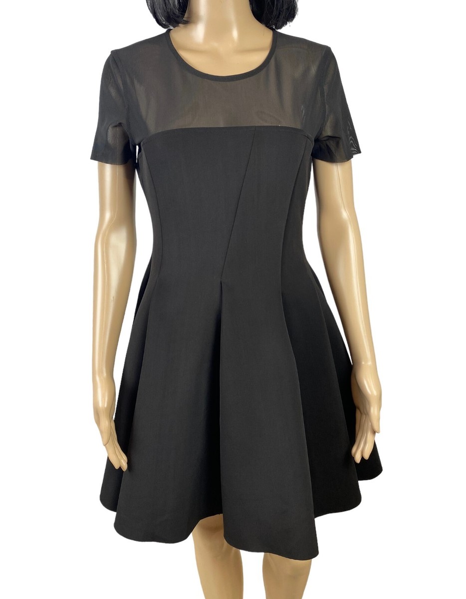 knee length dresses for ladies Maje Jacquard knit short mini black dress - Black