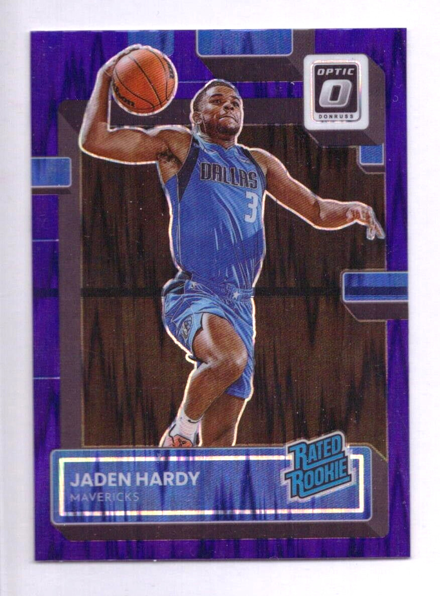 2022-23 Donruss Optic Jaden Hardy Purple Shock Prizm Rookie RC #248 Mavericks