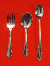 3 Piece Set Oneida Toddletime Baby Spoon Fork Stainless Flatware Silverware