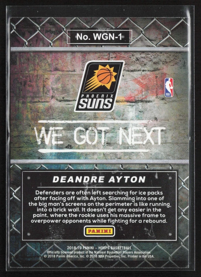 2018-19 Panini NBA Hoops We Got Next Deandre Ayton RC #WGN-1 Phoenix Suns - Image 2 of 2