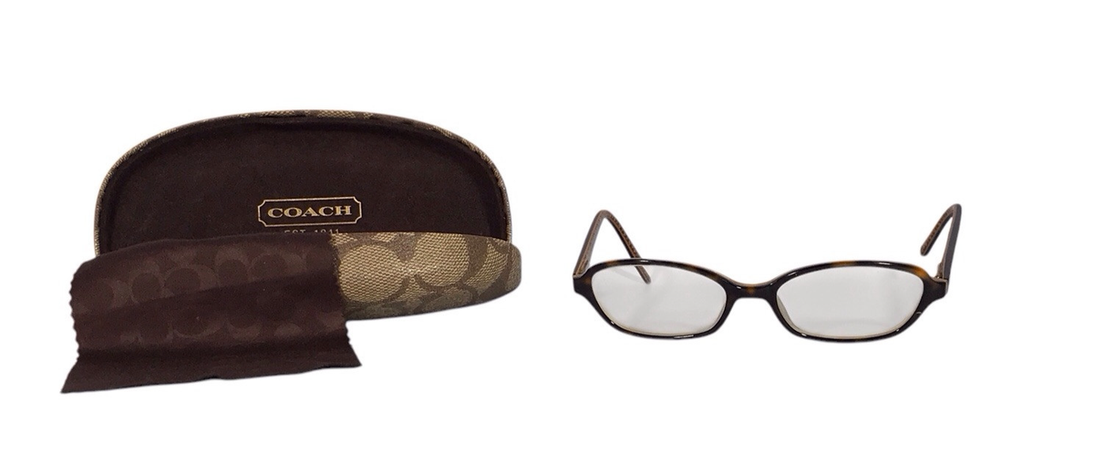 Coach Brown Tortoiseshell Women\'s Prescription Glasses with Signature Case Coach HC6065 eyeglasses for women in Dark Tortoise main image 3