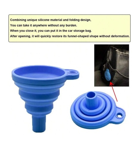2 pcs Universal Silicone Engine Funnel Foldable Oil & Fluid Transfer Tool - Picture 17 of 20