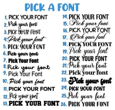 Custom Name Decal Vinyl Sticker Lettering Personalized Cursive Font Script Text