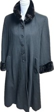 Searle Blatt Studio Cashmere Overcoat Black- 8p - Real Fur Trim - Mob Boss Wife