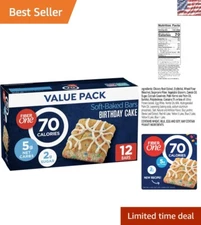 12 Count 70 Calorie Birthday Cake Snack Bars - Soft, Chewy, and Nutritious