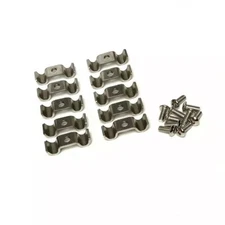 10 Piece 1/4 Double Line Hose Clamp Stainless Steel Fitting For Brake Fuel ect