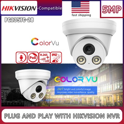 HIK Compatible 5MP ColorVu security POE IP Camera POE MIC Factory Direct