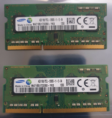 Samsung 8GB 2X4GB DDR3 1RX8 1600MHz PC3L-12800S 204pin SODIMM Laptop Speicher RAM 