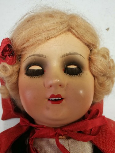 ANTIQUE RED RIDING HOOD DOLL - Picture 6 of 12