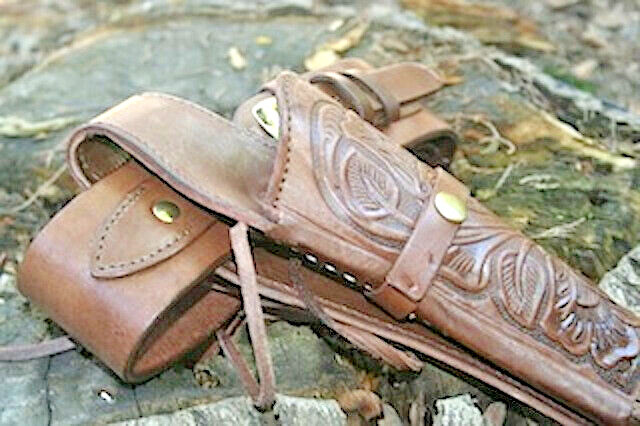 Leather Belt and Holster SET  BROWN Belt SIZE 44 Brand New-image