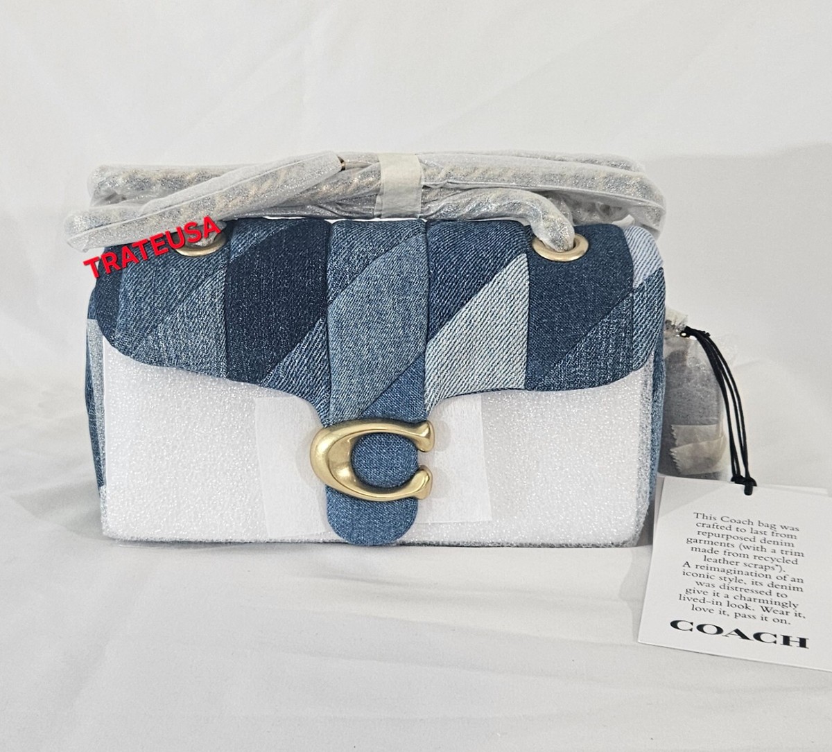 Coach Tabby Shoulder Bag 20 With Patchwork Quilting Denim