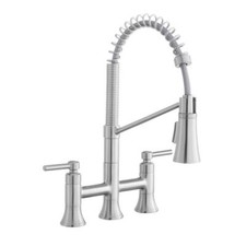 Pritchard Bridge Kitchen Faucet, Stainless Steel, 2-Handle Pull-Down Sprayer