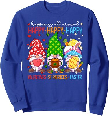 Happy Valentines St Patrick Easter Happy Holiday Unisex Crewneck Sweatshirt