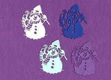 SNOWMAN 5 die cuts scrapbook cards