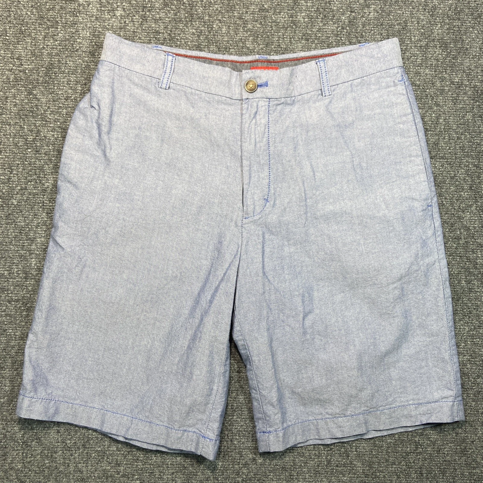 IZOD Shorts Mens Size 32 Heathered Blue Bermuda Pockets Breathable