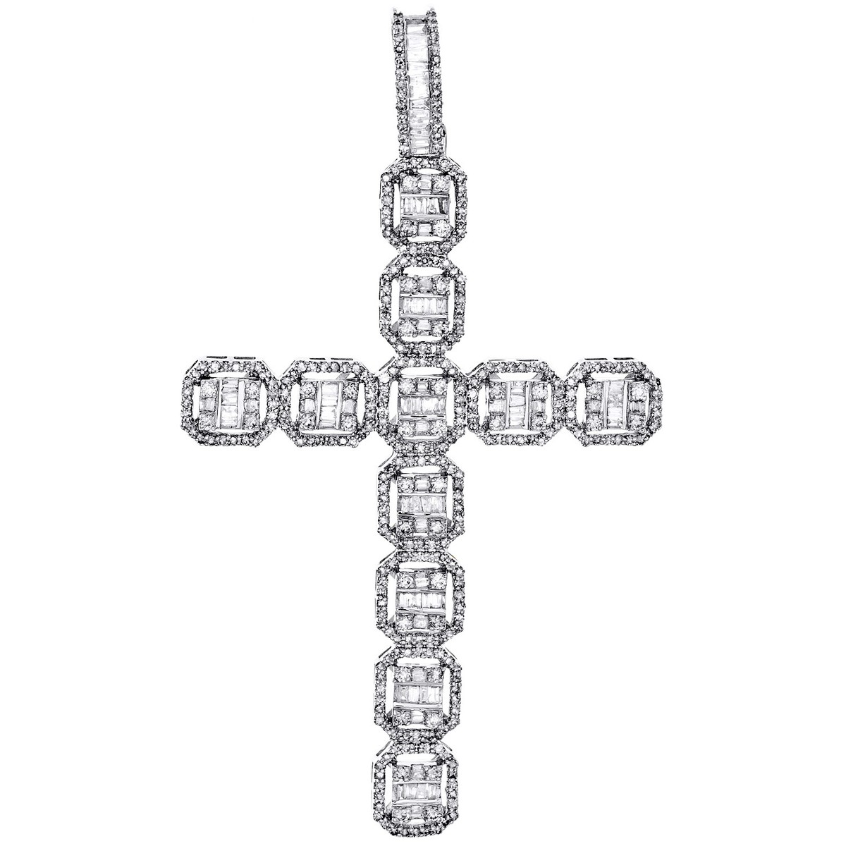 LADIES PENDANT 0.33CT ROUND/PRINCESS/BAGUETTE DIAMOND 10K WHITE GOLD LADIES PENDANT 0.33CT ROUND/PRINCESS/BAGUETTE DIAMOND 10K WHITE GOLD