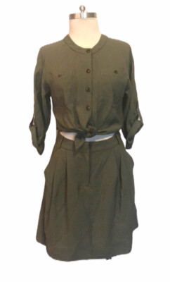 Rachel Roy Olive Green Romper Skirt Bare Midriff 6
