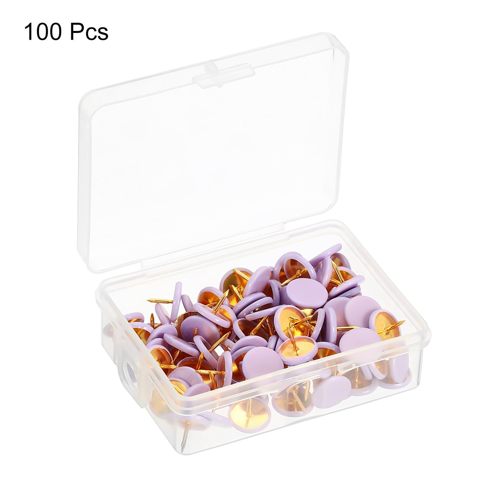 100pcs Push Pins, Plastic Decorative Thumb Tacks Golden Steel Point, Purple eBay