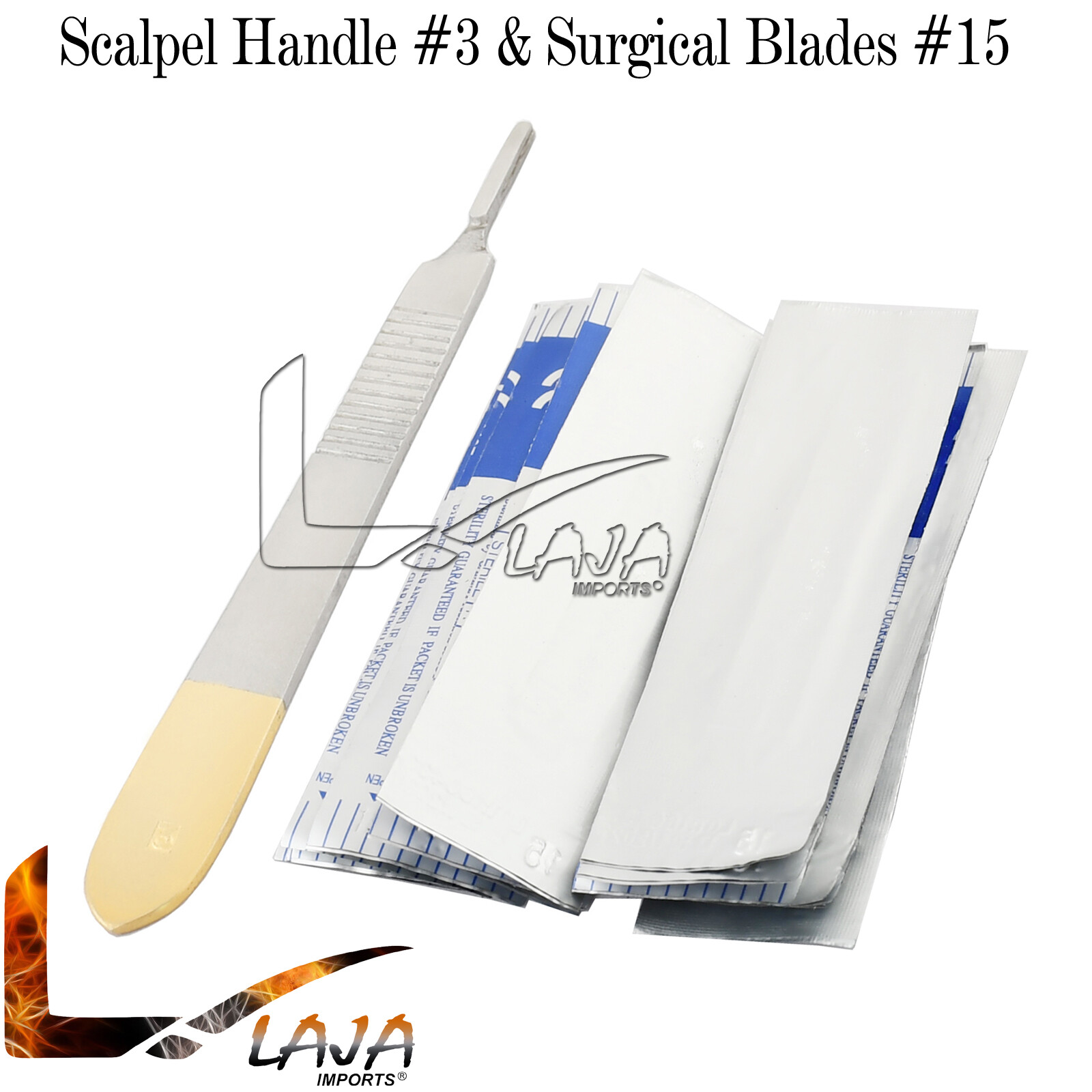 22 Surgery Scalpel Blades 15 with 3 Metal Handle Suitable for