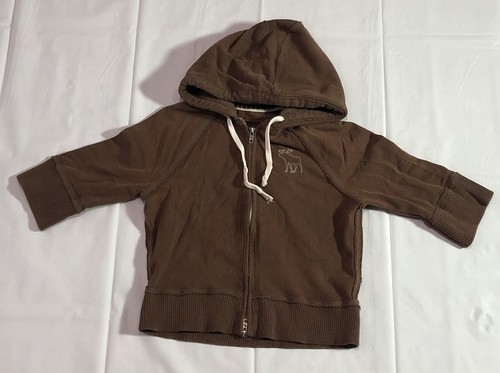 Abercrombie & Fitch Sweater Girls Large Hooded Long Sleeve Full Zip Casual Brown