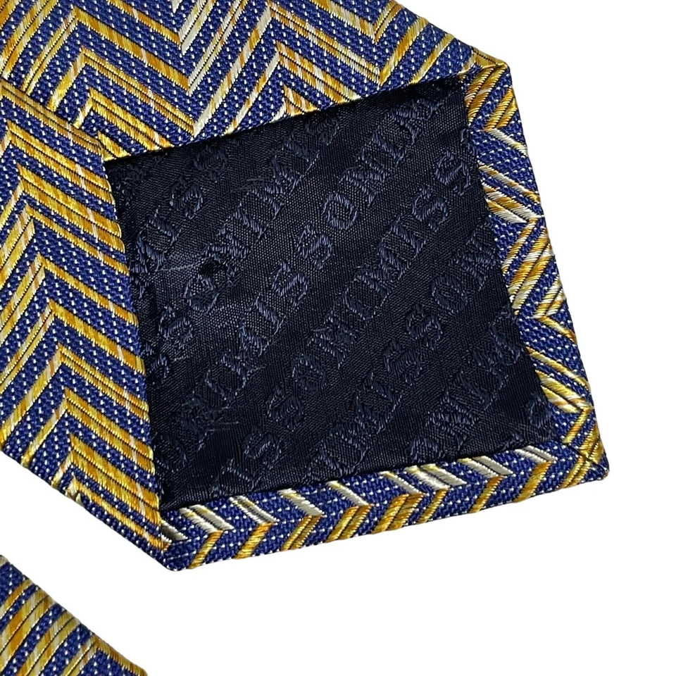 Corbata Missoni Italia Chevron Azul Amarillo Seda Foto 4 de 4