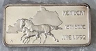 Vintage 1 Troy Oz .999 Silver Bullion KENTUCKY 15th State BAR Hamilton Mint