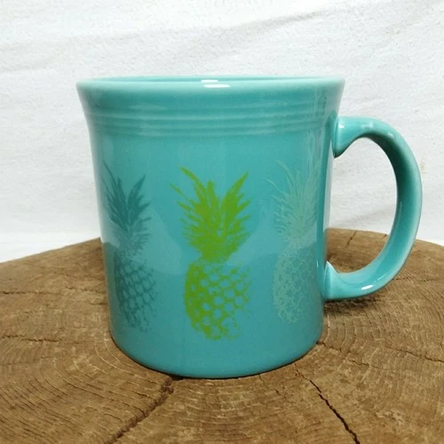 Fiesta Ware Pineapple Mug Aqua Turquoise 100th Anniversary of Bealls Florida