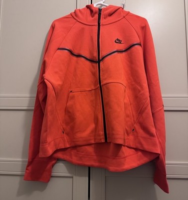 Nike Tech Fleece Full-Zip Hoodie Womens XL Orange DV6737-821