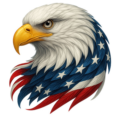 5 inch American Eagle Flag Vinyl Sticker USA Patriotic