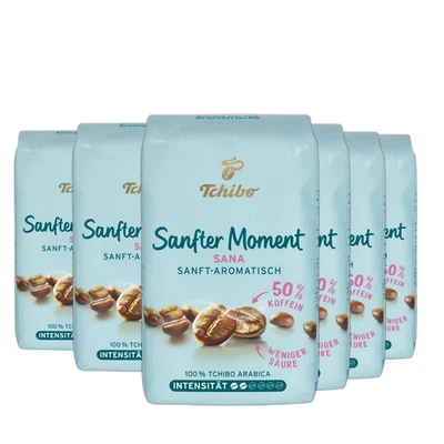 Tchibo Sana Sanfter Moment Fifty-Fifty Whole Bean 17.6oz/500g (Pack of 6)